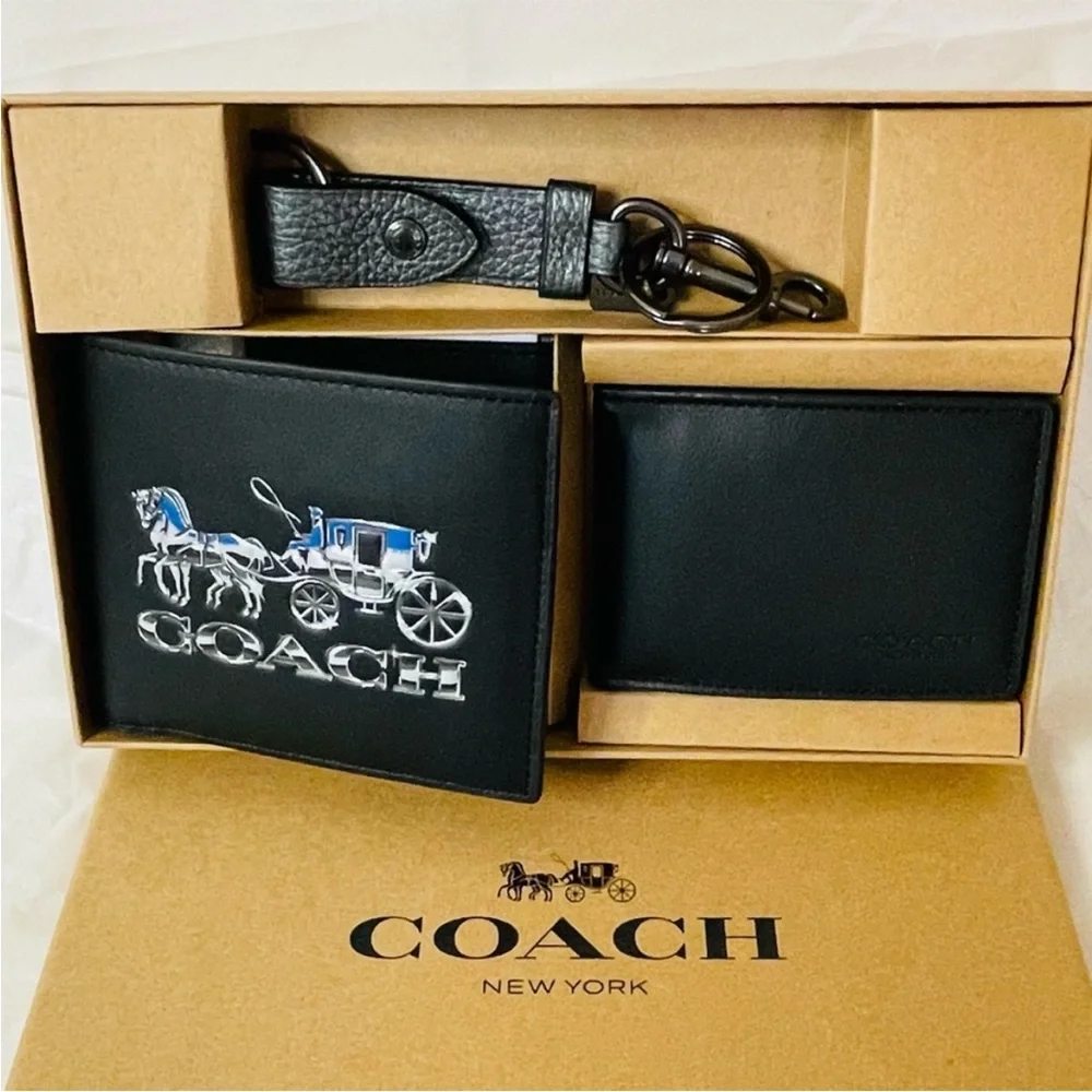NWT Coach gift set 3 in one Men’s wallet - Picture 2 of 6